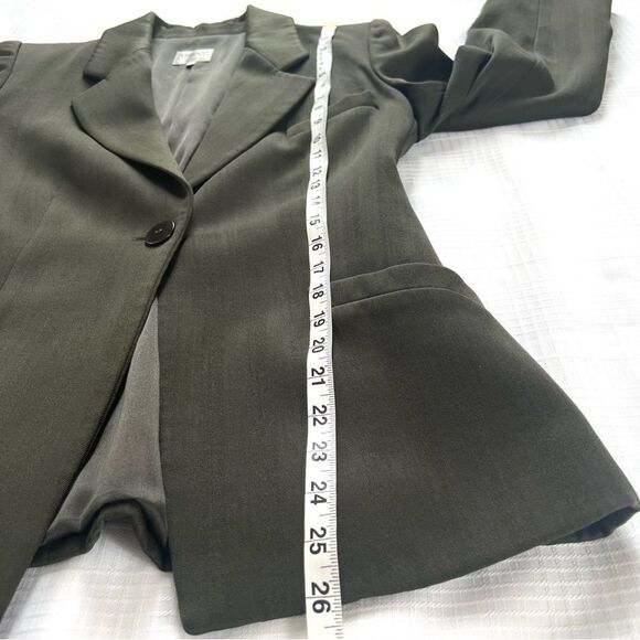 Armani Collezioni Italian Wool Olive Career Dark Academia Blazer Jacket SZ M - Picture 7 of 15